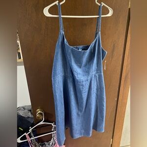 Fit & Flare Cami Mini Dress - Blue Chambray (Old Navy)